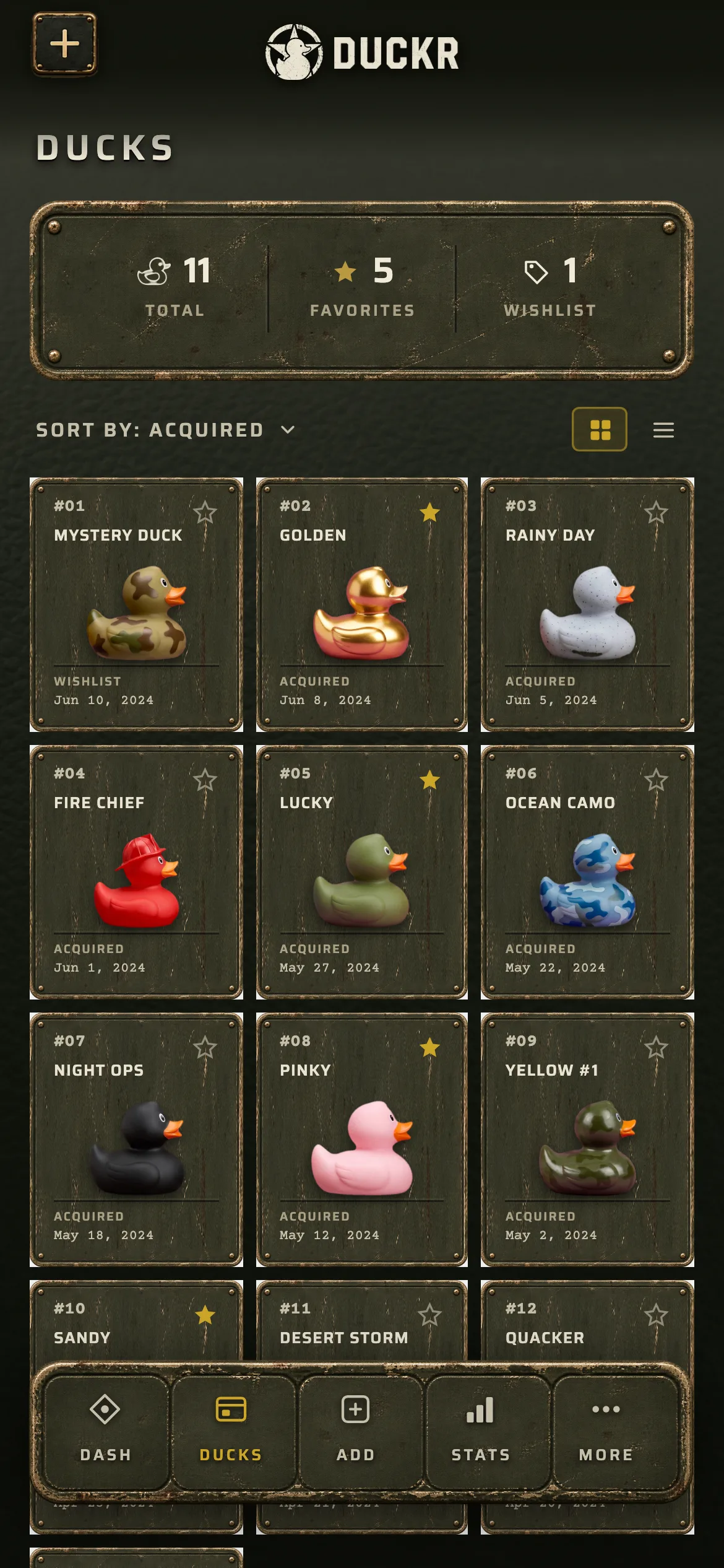 The Ducks view, every duck in the collection